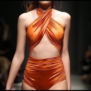Orange Bronze designer swimsuit